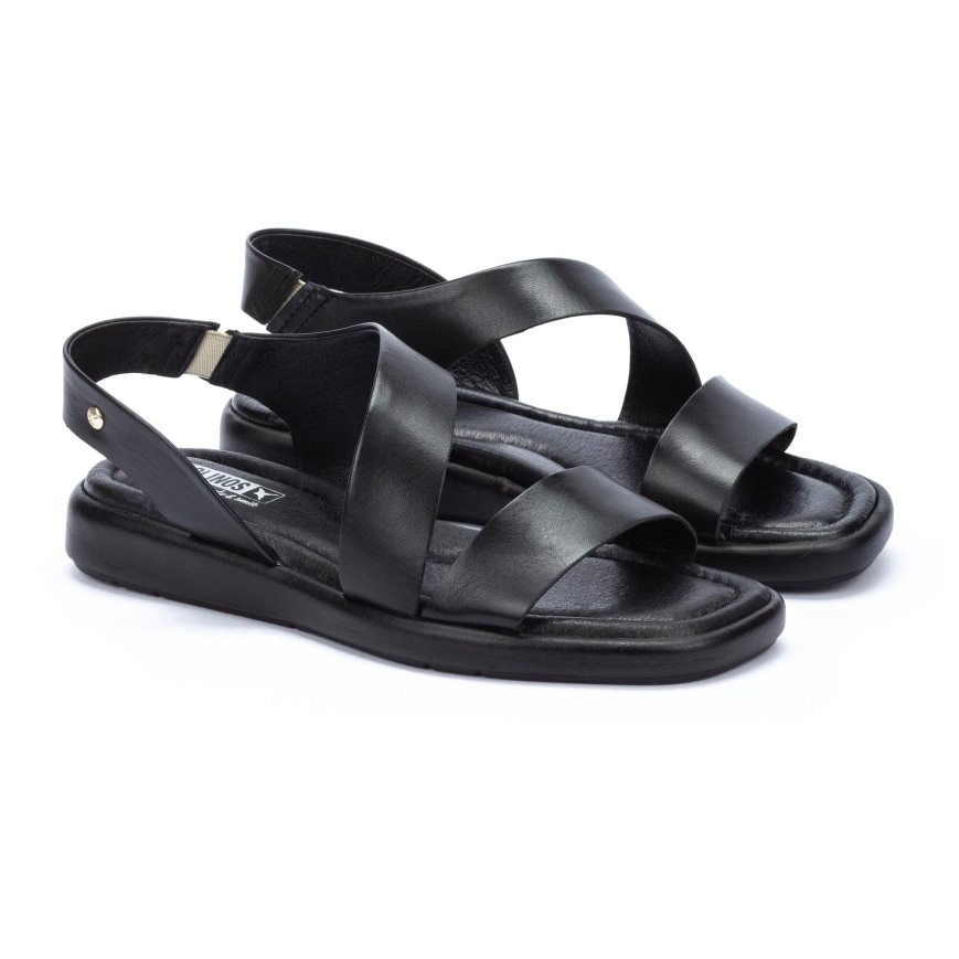 Women's Pikolinos CALELLA Flat Sandals Black | NZ H135Q89